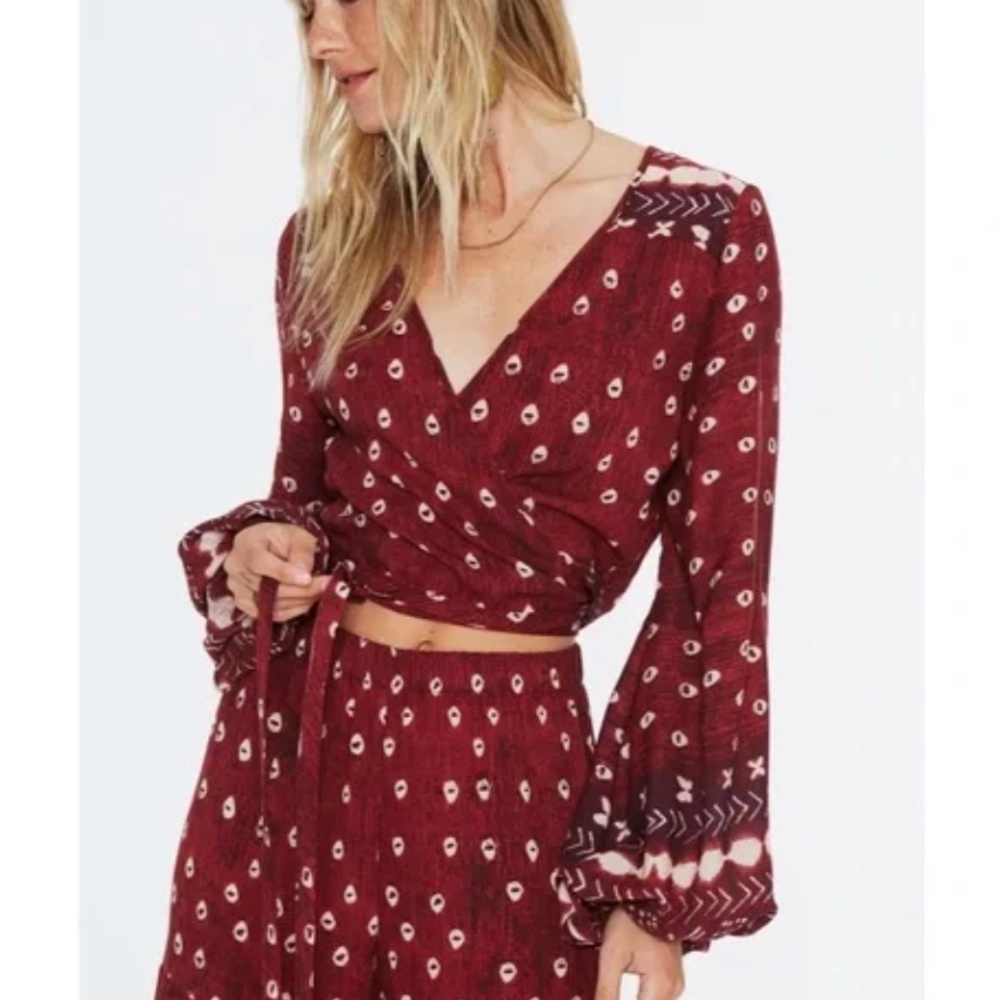 Jens Pirate Booty Anise Wrap Top Size S Boho Fairycore Festival Cottagecore